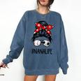Classy Nana Life Soccer Messy Bun Baseball Mother's Day Comfort Colors Sweatshirt Blue Jean Classy Nana Life Soccer Messy Bun Baseball Mother's Day Comfort Colors Sweatshirt Blue Jean