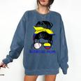 Colombia Baseball Mom Messy Bun Comfort Colors Sweatshirt Blue Jean