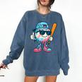Cool Ice Cream Drip Baseball Drip For Boys Sports Kids Comfort Colors Sweatshirt Blue Jean
