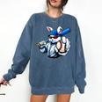 Cool Rabbit Baseball Easter Men Boy Toddler Kid Comfort Colors Sweatshirt Blue Jean
