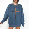 Cross Baseball Bats Christian Faith Sports Coach Pitcher Comfort Colors Sweatshirt Blue Jean Cross Baseball Bats Christian Faith Sports Coach Pitcher Comfort Colors Sweatshirt Blue Jean