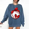 Custom Baseball Mom Number 11 Heart For Mom Mommy Comfort Colors Sweatshirt Blue Jean