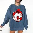 Custom Baseball Mom Number 25 Heart For Mom Mommy Comfort Colors Sweatshirt Blue Jean