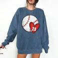 Custom Baseball Mom Number 28 Heart For Mom Mommy Comfort Colors Sweatshirt Blue Jean