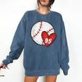 Custom Baseball Mom Number 95 Heart For Mom Mommy Comfort Colors Sweatshirt Blue Jean
