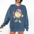 Cute Baseball Ice Cream Drip For Girls & Boys 2 Sides Comfort Colors Sweatshirt Blue Jean