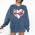 Cute Baseball Mom Heart Mother's Day Sport Mama Mom Life Comfort Colors Sweatshirt Blue Jean