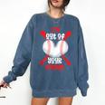 Cute Baseball Mom Out Of Your League Mommy Sports Players Comfort Colors Sweatshirt Blue Jean