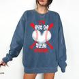 Cute Baseball Mom Out Of Your League Mommy Sports Players Premium Comfort Colors Sweatshirt Blue Jean