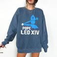 Da Pope Leo XIV Baseball Comfort Colors Sweatshirt Blue Jean Da Pope Leo XIV Baseball Comfort Colors Sweatshirt Blue Jean