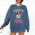 Dabbing Easter Baseball Mom Mother's Day Bunny Sunday Egg Comfort Colors Sweatshirt Blue Jean