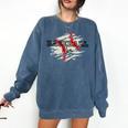 Distressed Baseball Mom Comfort Colors Sweatshirt Blue Jean