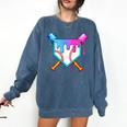 Dripping Baseball Pocket Respect The Drip Boys Baseball Comfort Colors Sweatshirt Blue Jean