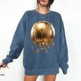 Dripping Gold Drip Baseball Game Day Player Coach Baller Comfort Colors Sweatshirt Blue Jean Dripping Gold Drip Baseball Game Day Player Coach Baller Comfort Colors Sweatshirt Blue Jean