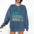 Eat Sleep Baseball Repeat Baseball Player Baseball Comfort Colors Sweatshirt Blue Jean Eat Sleep Baseball Repeat Baseball Player Baseball Comfort Colors Sweatshirt Blue Jean