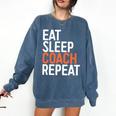 Eat Sleep Coach Repeat Shirt Men Women Baseball Lover Comfort Colors Sweatshirt Blue Jean Eat Sleep Coach Repeat Shirt Men Women Baseball Lover Comfort Colors Sweatshirt Blue Jean