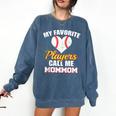 My Favorite Players Call Me MomMom Baseball Mom Mom Comfort Colors Sweatshirt Blue Jean