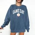 Game Day Baseball Player And Fan Graphic Comfort Colors Sweatshirt Blue Jean Game Day Baseball Player And Fan Graphic Comfort Colors Sweatshirt Blue Jean