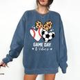 Game Day Vibes Soccer Baseball Mom Heart Comfort Colors Sweatshirt Blue Jean Game Day Vibes Soccer Baseball Mom Heart Comfort Colors Sweatshirt Blue Jean