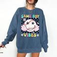 Game Day Vibes Softball Baseball Groovy Game Day Girls Women Comfort Colors Sweatshirt Blue Jean Game Day Vibes Softball Baseball Groovy Game Day Girls Women Comfort Colors Sweatshirt Blue Jean