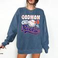 GodMom Rookie Of Year 1st Birthday Baseball Theme Matching Comfort Colors Sweatshirt Blue Jean GodMom Rookie Of Year 1st Birthday Baseball Theme Matching Comfort Colors Sweatshirt Blue Jean