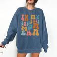 Groovy In My Baseball Mom Era Softball Game Day Comfort Colors Sweatshirt Blue Jean
