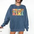 Groovy Somebody's Loud Mouth Mama Baseball Mom Mother's Day Comfort Colors Sweatshirt Blue Jean