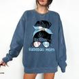 Guatemala Baseball Mom Messy Bun Comfort Colors Sweatshirt Blue Jean