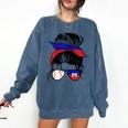 Haitian Baseball Mom Haiti Flag Baseball Girl Comfort Colors Sweatshirt Blue Jean Haitian Baseball Mom Haiti Flag Baseball Girl Comfort Colors Sweatshirt Blue Jean
