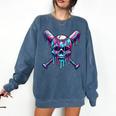 Halloween Baseball Skull Drip Baseball Lifestyle Boy Men Comfort Colors Sweatshirt Blue Jean Halloween Baseball Skull Drip Baseball Lifestyle Boy Men Comfort Colors Sweatshirt Blue Jean