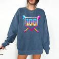 Happy 100 Days Of School Baseball Drip 100th Day Of School Comfort Colors Sweatshirt Blue Jean Happy 100 Days Of School Baseball Drip 100th Day Of School Comfort Colors Sweatshirt Blue Jean