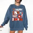 Happy 100 Days Of School Baseball Football PE Teacher Comfort Colors Sweatshirt Blue Jean Happy 100 Days Of School Baseball Football PE Teacher Comfort Colors Sweatshirt Blue Jean