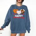 Happy Valentine’s Day Basketball Football Baseball Hearts Comfort Colors Sweatshirt Blue Jean