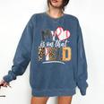 My Heart Is On That Field Mother's Day Baseball Mom Women Comfort Colors Sweatshirt Blue Jean