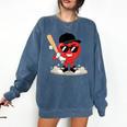 Heart Playing Baseball Valentine Baseball Comfort Colors Sweatshirt Blue Jean Heart Playing Baseball Valentine Baseball Comfort Colors Sweatshirt Blue Jean