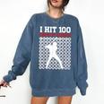 I Hit 100 Days Of School Baseball 100 Day Of School Comfort Colors Sweatshirt Blue Jean I Hit 100 Days Of School Baseball 100 Day Of School Comfort Colors Sweatshirt Blue Jean