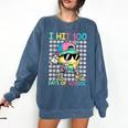I Hit 100 Days Of School Baseball Drip 100th Day Of School Comfort Colors Sweatshirt Blue Jean