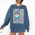 I Hit 100 Days Of School Baseball Ice Cream Drip Boys Girls Comfort Colors Sweatshirt Blue Jean I Hit 100 Days Of School Baseball Ice Cream Drip Boys Girls Comfort Colors Sweatshirt Blue Jean