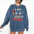 I Hit 100 Days Of School Baseball Kids Boy Teacher 100th Day Comfort Colors Sweatshirt Blue Jean I Hit 100 Days Of School Baseball Kids Boy Teacher 100th Day Comfort Colors Sweatshirt Blue Jean