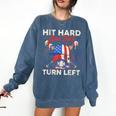 Hit Hard Run Fast Turn Left Baseball Cream Drip Crossed Bats Comfort Colors Sweatshirt Blue Jean Hit Hard Run Fast Turn Left Baseball Cream Drip Crossed Bats Comfort Colors Sweatshirt Blue Jean