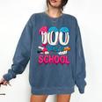 HUGvyn 100 Days Of School Baseball Ice Cream Teacher Student Comfort Colors Sweatshirt Blue Jean HUGvyn 100 Days Of School Baseball Ice Cream Teacher Student Comfort Colors Sweatshirt Blue Jean