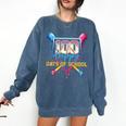 HUGvyn 100 Drippy Days Of School Baseball Ice Cream 100 Days Comfort Colors Sweatshirt Blue Jean HUGvyn 100 Drippy Days Of School Baseball Ice Cream 100 Days Comfort Colors Sweatshirt Blue Jean