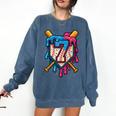 HUGvyn 7th Birthday Baseball Ice Cream Drip Number 7 Kid Boy Comfort Colors Sweatshirt Blue Jean HUGvyn 7th Birthday Baseball Ice Cream Drip Number 7 Kid Boy Comfort Colors Sweatshirt Blue Jean