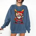 HUGvyn Santa Playing Baseball Ice Cream Drip Christmas Boys Comfort Colors Sweatshirt Blue Jean HUGvyn Santa Playing Baseball Ice Cream Drip Christmas Boys Comfort Colors Sweatshirt Blue Jean