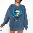 Ice Cream Baseball Glove 7th Birthday Edition Comfort Colors Sweatshirt Blue Jean