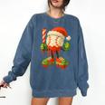 Ice Cream Drip Baseball Christmas Baseball Drip Candy Cane Comfort Colors Sweatshirt Blue Jean