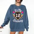 It's My 12th Birthday Baseball Fan Celebration Comfort Colors Sweatshirt Blue Jean It's My 12th Birthday Baseball Fan Celebration Comfort Colors Sweatshirt Blue Jean