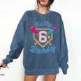 It's My 6th Birthday Baseball Fan Fun Party Celebration Comfort Colors Sweatshirt Blue Jean It's My 6th Birthday Baseball Fan Fun Party Celebration Comfort Colors Sweatshirt Blue Jean