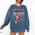 Jingle Ballers Plaid Santa Dabbing Baseball Christmas Comfort Colors Sweatshirt Blue Jean Jingle Ballers Plaid Santa Dabbing Baseball Christmas Comfort Colors Sweatshirt Blue Jean