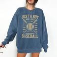 Just a Boy Who Loves Baseball Comfort Colors Sweatshirt Blue Jean Just a Boy Who Loves Baseball Comfort Colors Sweatshirt Blue Jean